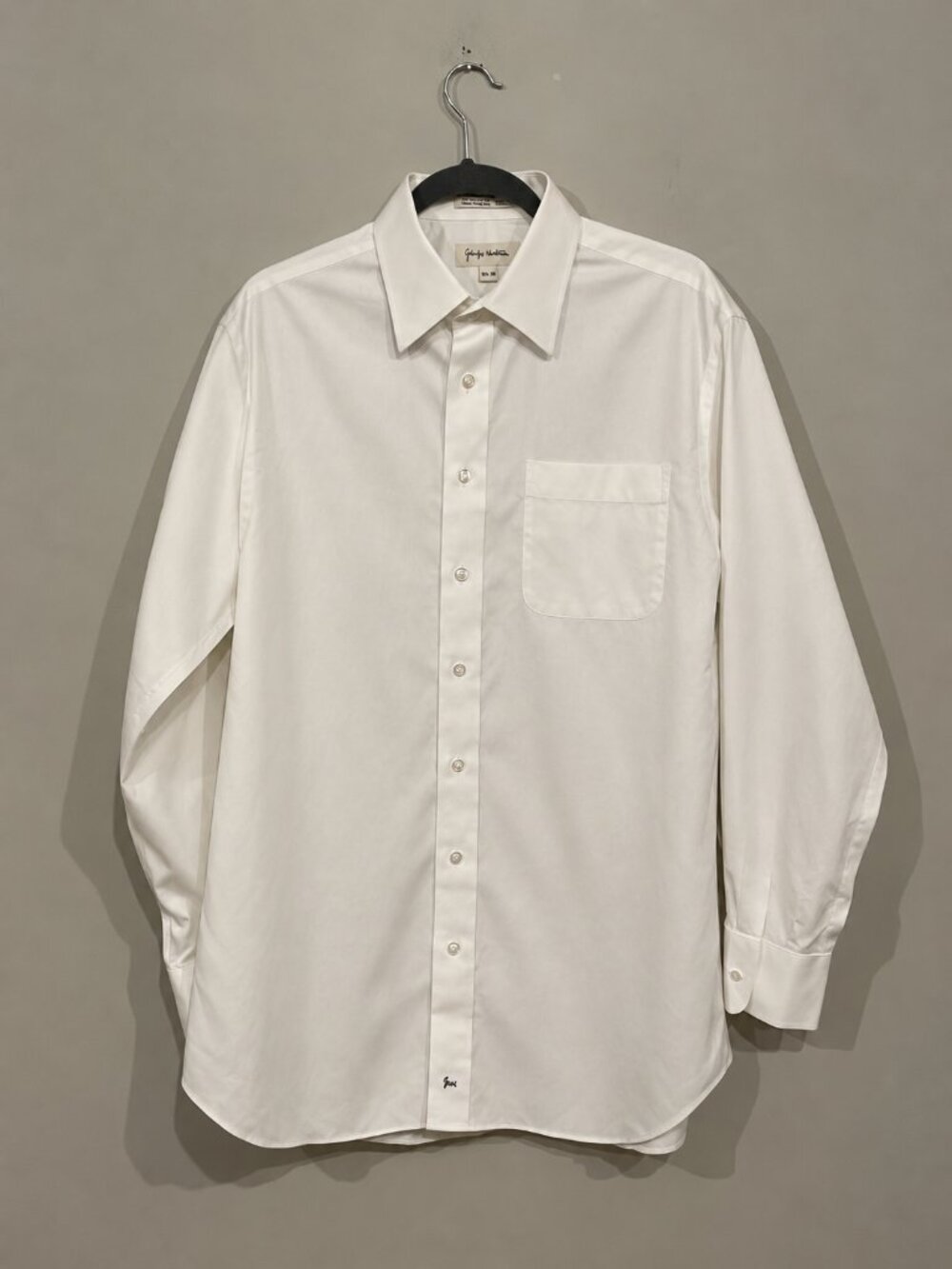John W Nordstrom Smartcare White Egyptian Cotton Dress Shirt 16.5 35 Monogram